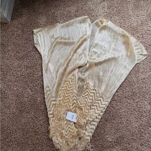 Gold bikini cover up with Fringe. NWT.